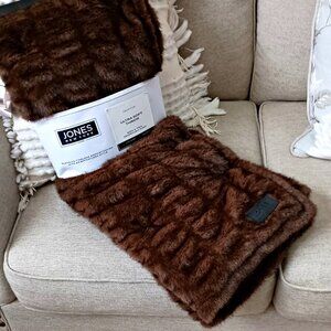 NEW! EXQUISITE RIBBED PLUSH FAUX FUR MINK THROW BLANKET